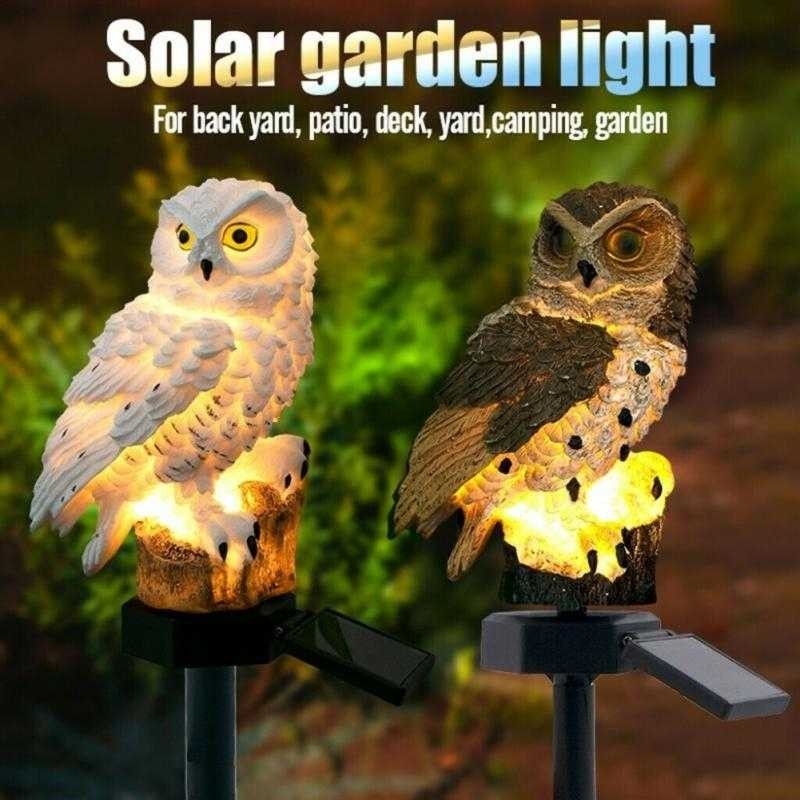 OOBEST Lampu Taman Hias Burung Hantu Waterproof Solar Panel Warm White - SG15S | Lamp Kebun Outdoor 