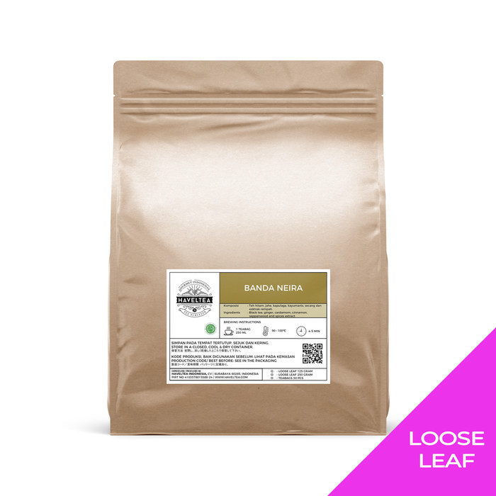 

TERJUAL BANDA NEIRA | Pouch | Haveltea | Teh Rempah | Teh Jahe Indonesia - Loose Leaf 250g