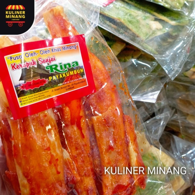 

Kuliner Minang Sanjai Balado Panjang Rina Oleh-Oleh Asli Cemilan Kampung Makanan Khas Payakumbuh Padang kabau Jajanan Snack Kabau AX00