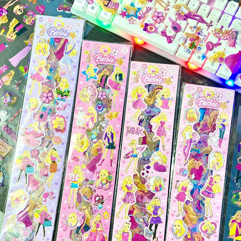 

[RF] Sticker Barbie Panjang Stiker Viral Berbi Label Buku Diary Isi 20 Lembar