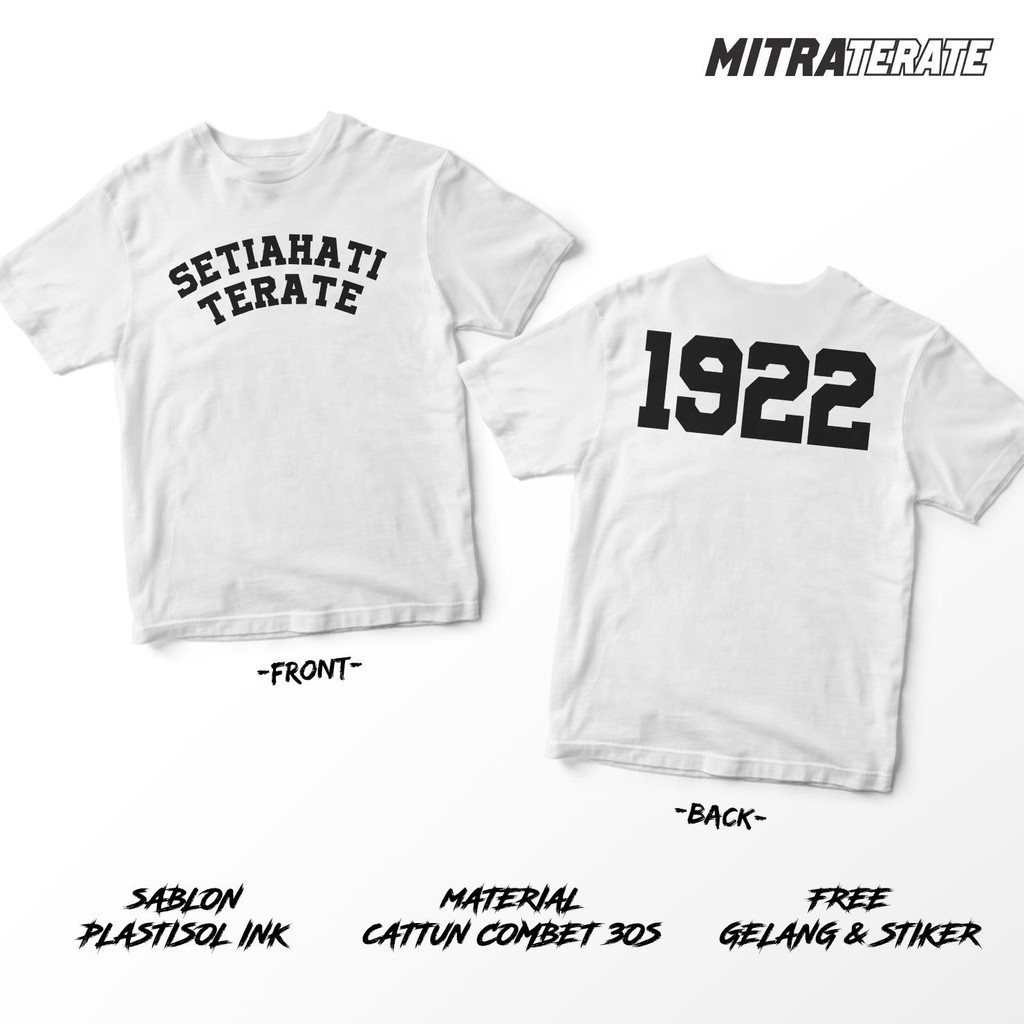 Kaos 1922 PSHT VIRAL Plastisol Putih Free Gelang & Stiker