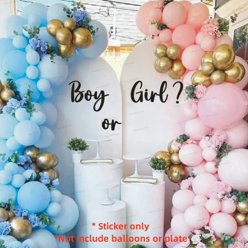 Gender Reveal Party Vinyl Sticker “BOY or GIRL？”Decorative Decals Custom Texts Welcome Baby Ceremony