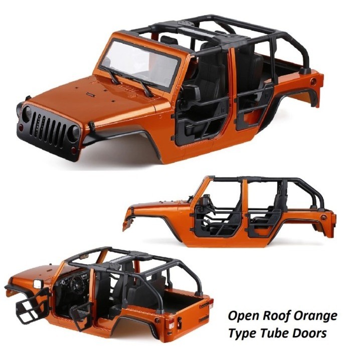 OG99 HARD BODY 1/10 RUBICON WRANGLER HALF CAGE WB 313MM RC ADVENTURE - Orange