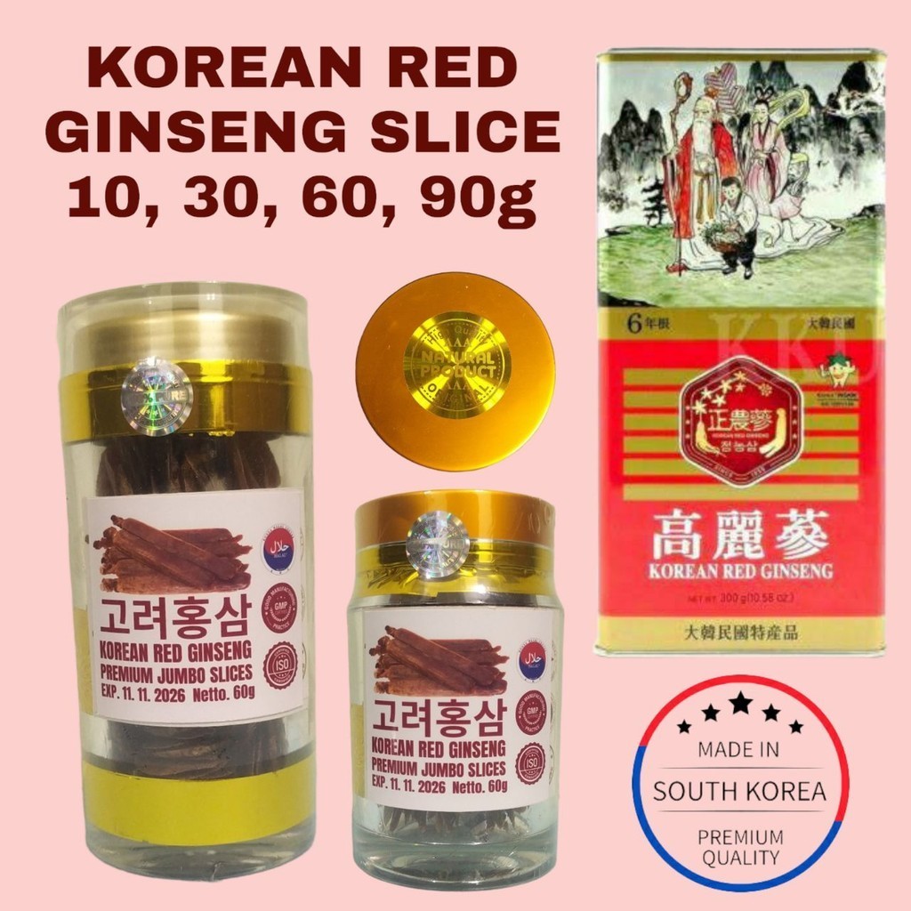 

KOREAN RED GINSENG SLICE 30g KOLESOM GINSENG MERAH SLICE KOREA PREMIUM JUMBO 韩国红参特大片 [ LB ORI ]