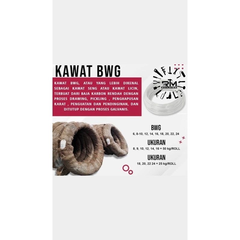 Kawat BWG Putih/kawat jemur/kawat bwg anti karat/HARGA 1 KG