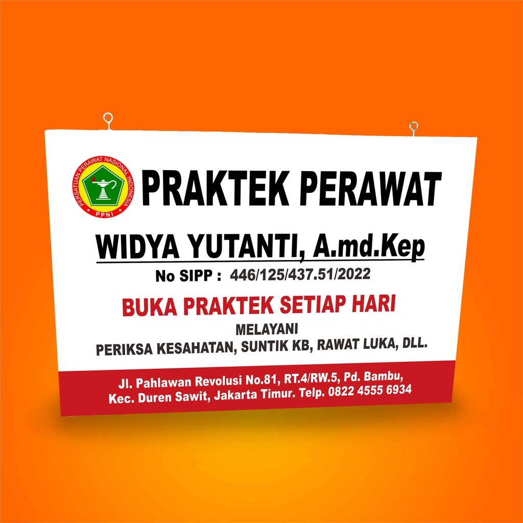 

Papan Nama Praktek Perawat