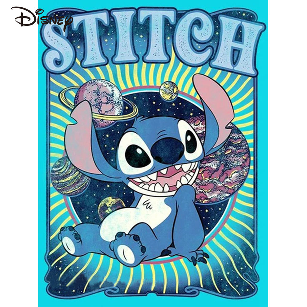 

Disney Pictures By Numbers Stitch Oil Painting Cartoon Drawing By Numbers Text Letter On Canvas 40x50cm Framed