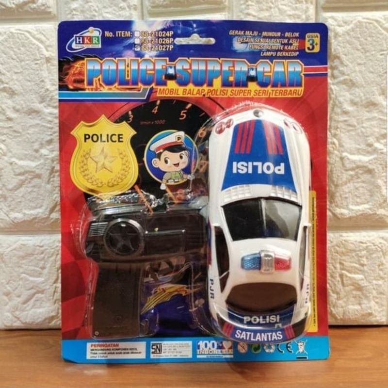 (BISA COD) MAINAN ANAK RC KABEL POLISI / MAINAN MOBIL BALAP POLISI REMOTE KABEL NO.88-21027P / Maina