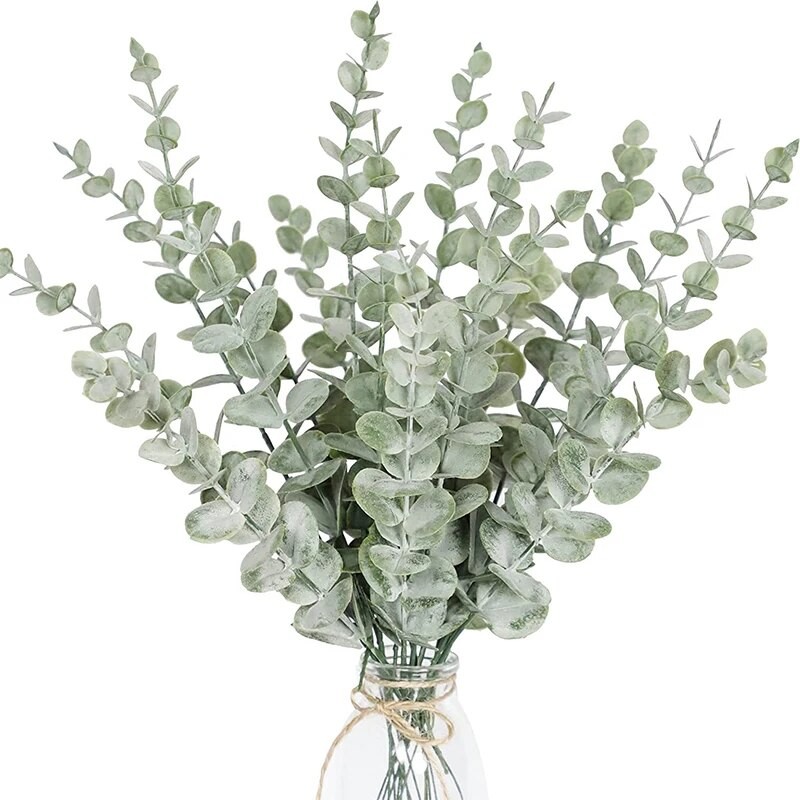 

10pcs Eucalyptus Stems Artificial Eucalyptus Leaves for Home Flowers Bouquet Centerpiece Wedding Decoration Christmas Decor