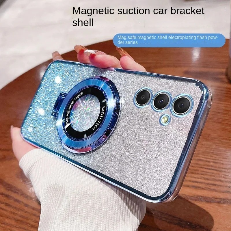 Soft Case Samsung M15 A50 A50s A30s A52 A52s 4G 5G Glitter Ring Magnetic Holder Handphone
