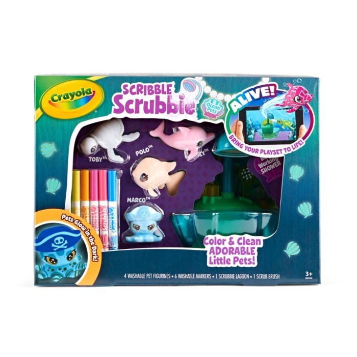 

Crayola Scribble Scrubbie Glow Lagoon Ocean Pets (4 Pets + 6 Markers + 1 Lagoon + 1 Brush)