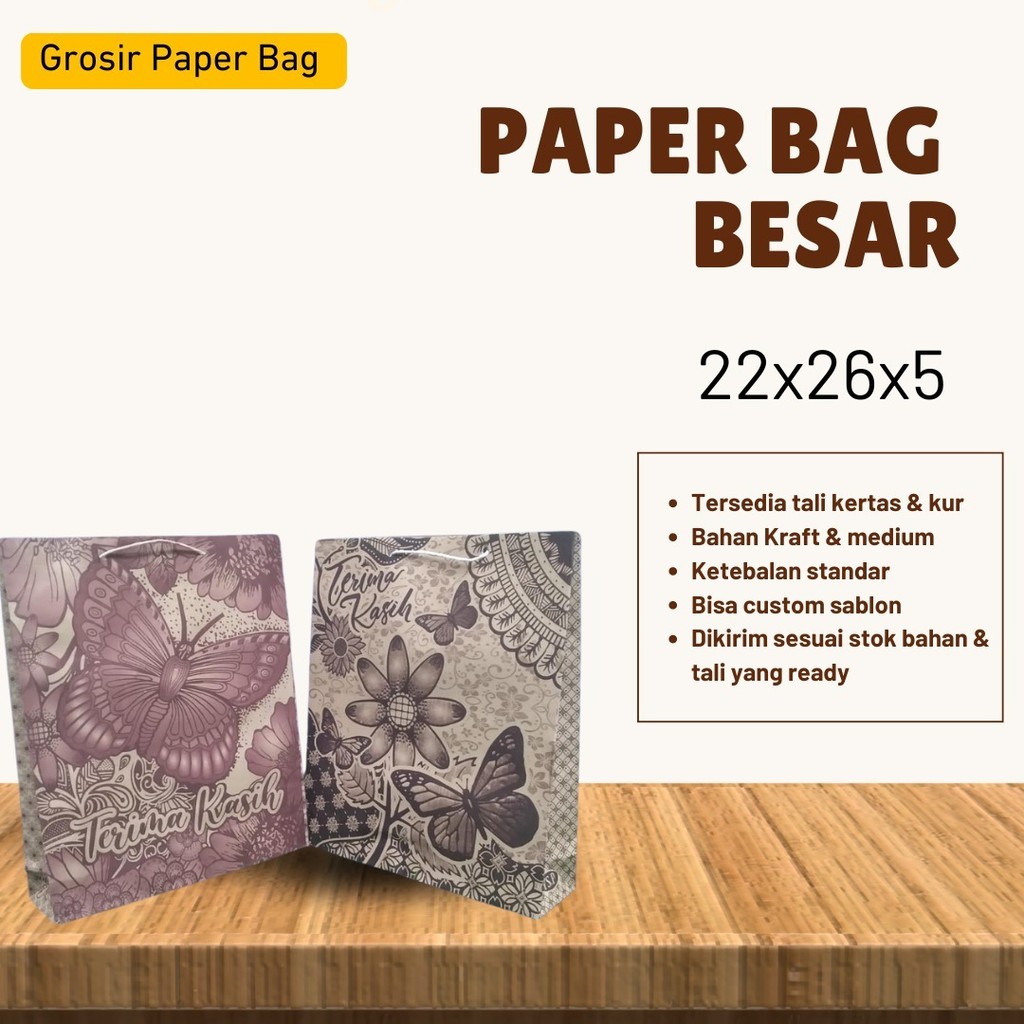 

[ECER] PAPER BAG MOTIF 22cm X 26cm X 5cm/TAS KERTAS BESAR BATIK - TAS KERTAS SOUVENIR PERNIKAHAN - PAPER BAG KADO TAS KERTAS