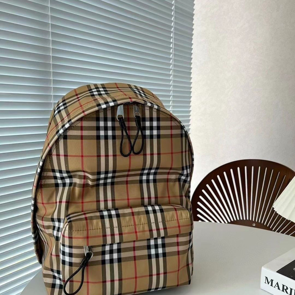 [ COD✅ ] Aroana Bag Ransel berkapasitas besar kotak-kotak  yang modis, tas travel kain nilon yang sa