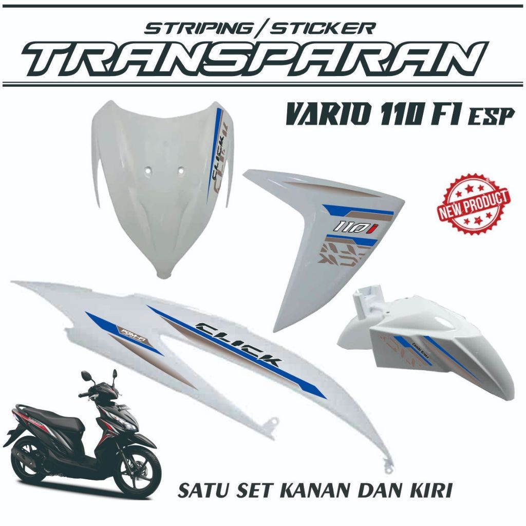 STIKER MOTIF BARU / POLET STRIPING VARIO FI 110 STIKER TRANSPARAN VARIO