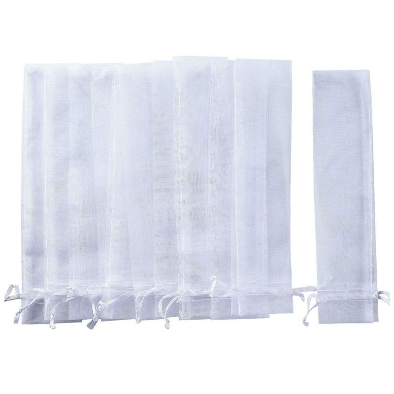 

100 Pack Folding Hand Fan Pouch Drawstring Organza Bags Folding Fan Pocket Bag for Outdoor Wedding Party Favor Gift Bags