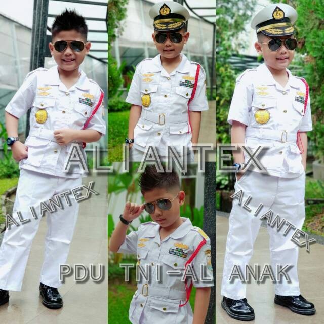 MY71JW PDU TNI-AL (SABUK) TANGAN PENDEK /BAJU PROFESI ANAK/ KOSTUM ANAK/BAJU KARNAVAL ANAK