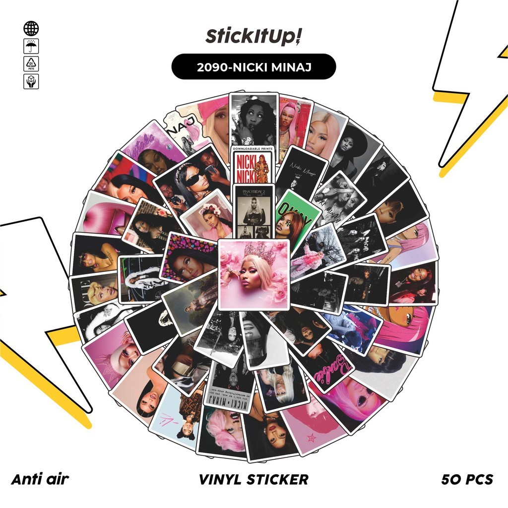 

COD✨ 50 Pcs Stiker NICKI MINAJ Lucu Anti Air Untuk Dekorasi Notebook Sepeda Skateboard Handphone DIY