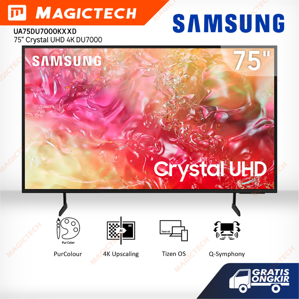 TV SAMSUNG 75 INCH 75" UA75DU7000 / 75DU7000 SMART TV CRYSTAL 4K UHD - DU7000