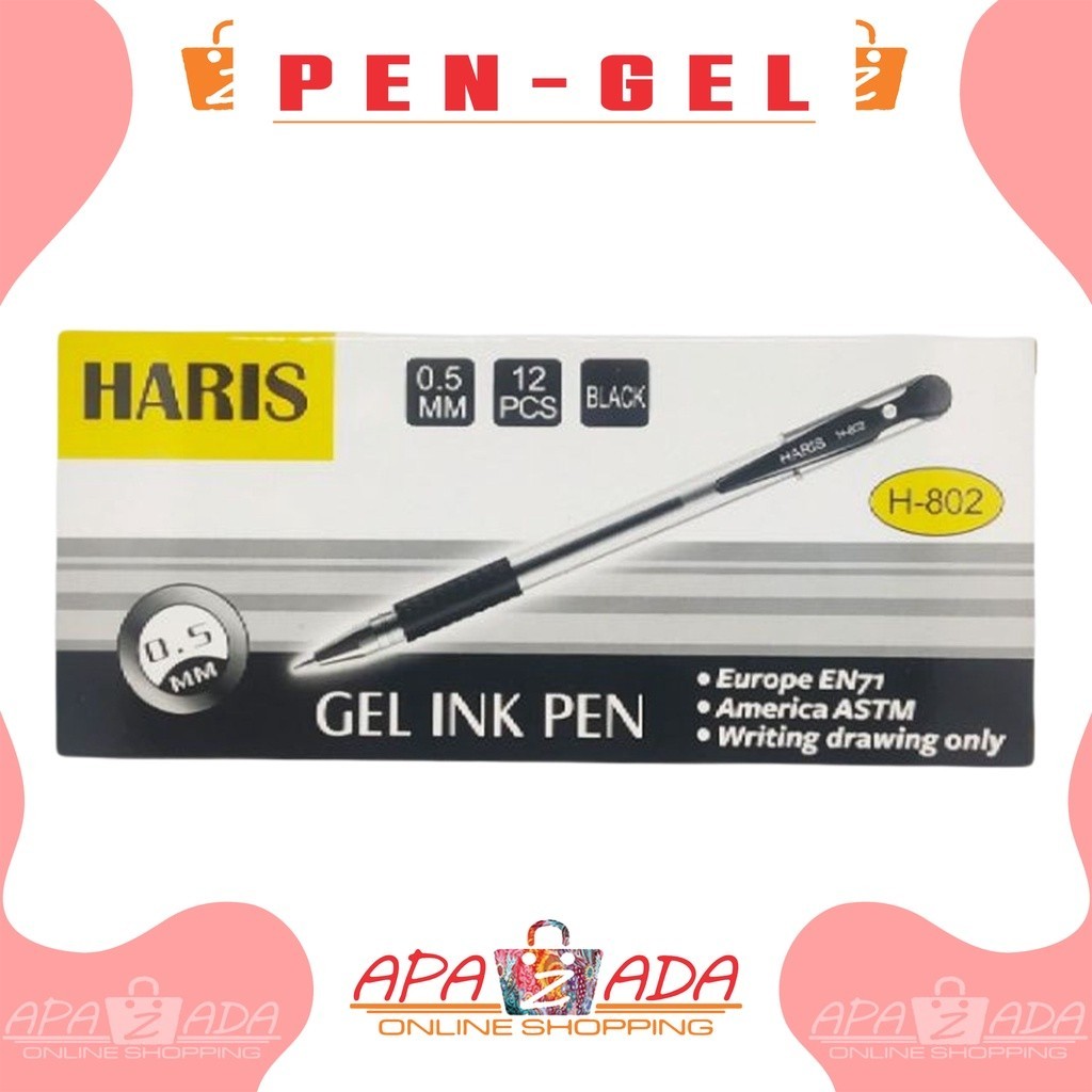 

Apazada - Gel Pen / Pulpen Gel 0.5mm Tinta Hitam Isi 12 Pcs / Pena Gel Office Smooth / Ink Pen Bolpen Lancip GP-SQ888