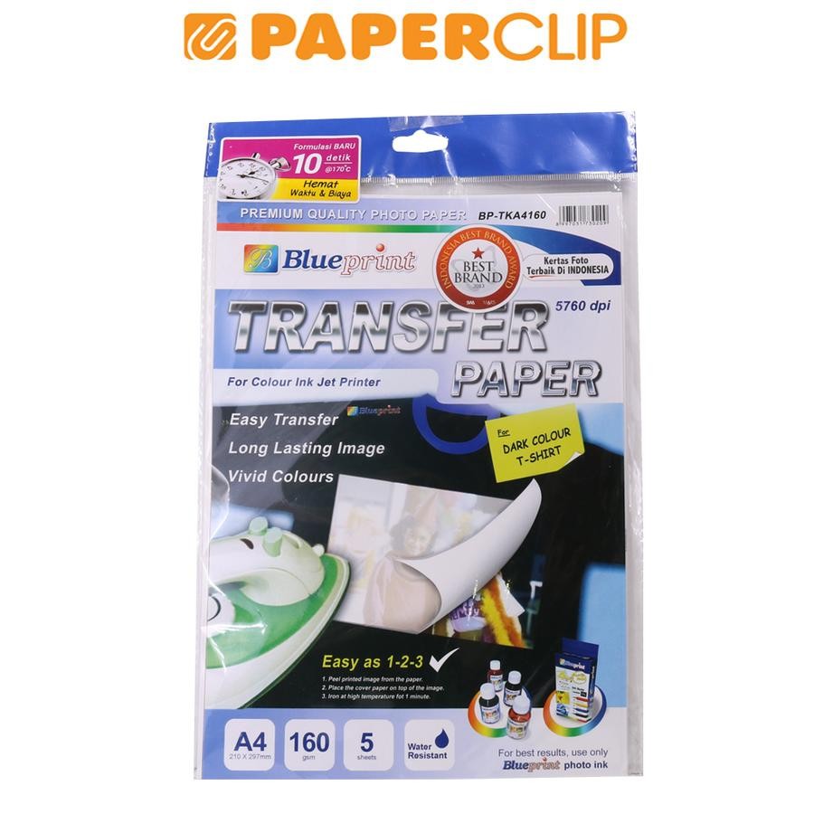 

KERTAS / TRANSFER PAPER BLUEPRINT BP-TKA4160 FOR DARK COLOR T-SHIRT