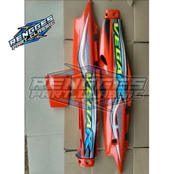 Cover body samping vega r lama warna oren set striping oren 2005