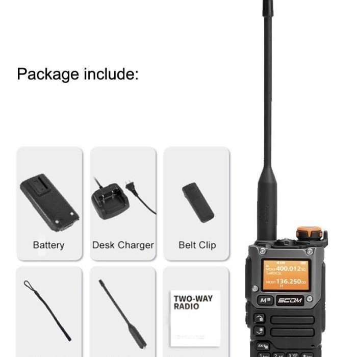 ht scom fc9 pro handy talky vhf uhf - hijau lime