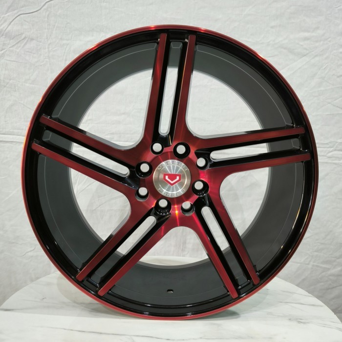 4p VELG VOSSEN 17x7.5 8H 100 / 114.3 et38 Black polish Red Ring 17 R17 lebar 7,5 inci lobang 4H 100 