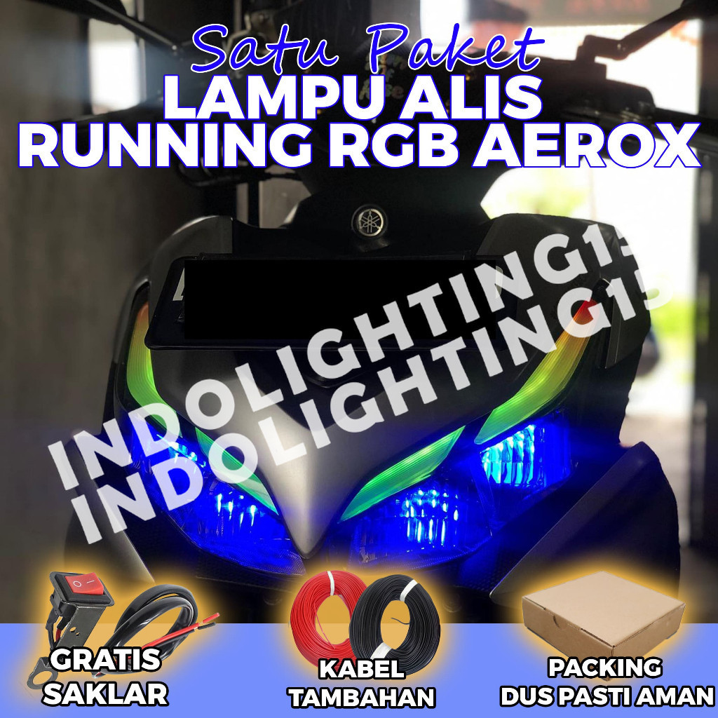 lampu alis aerox rgb gratis saklar on off / lampu alis running rgb untuk semua aerox tidak berbintik
