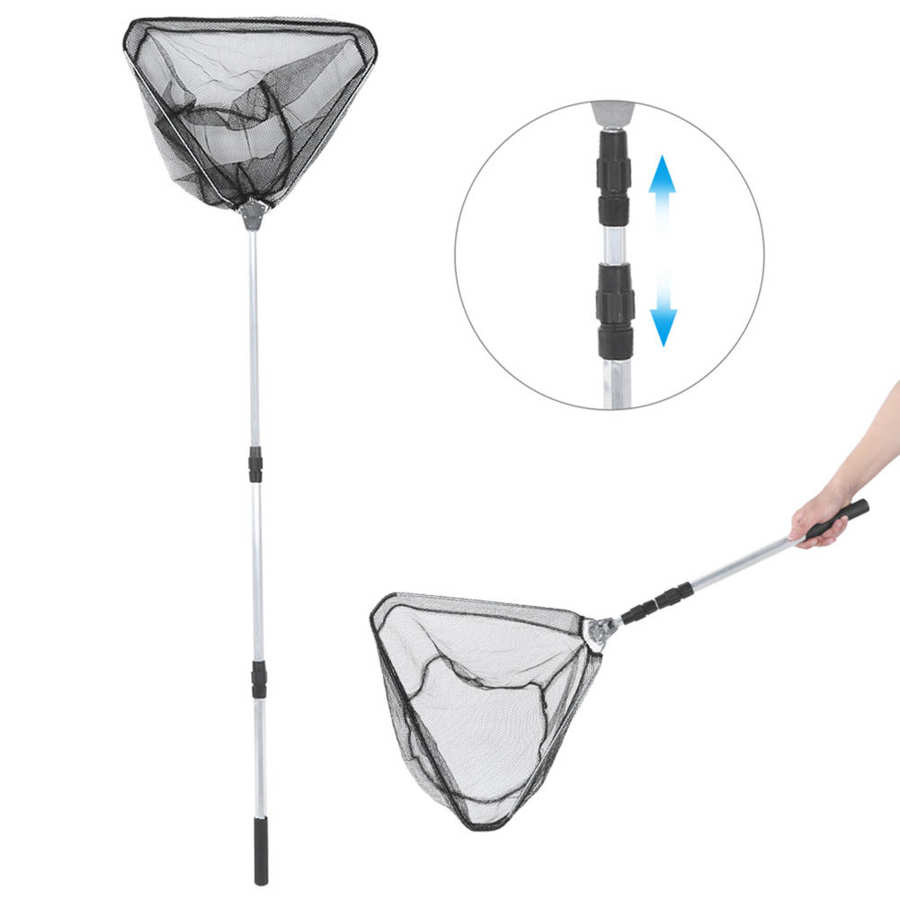 1.5m/2.1m Triangular Folding Fishing Landing Net Telescoping Landing Net Pole Folding Landing Net Fi