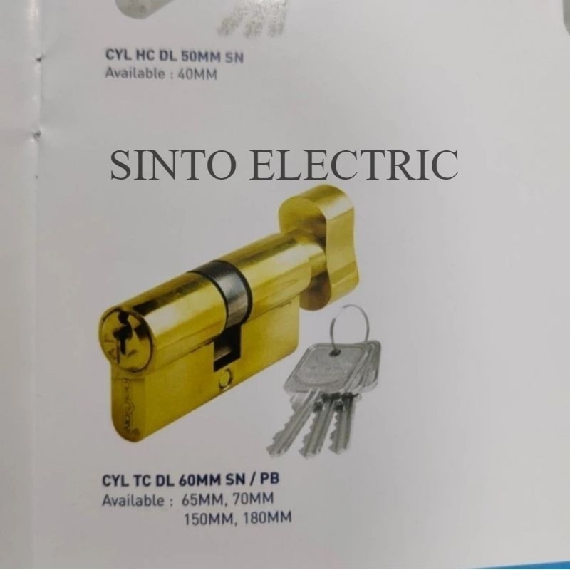 DEKSON Cylinder Kunci 60mm Gold Silinder Kunci Pintu