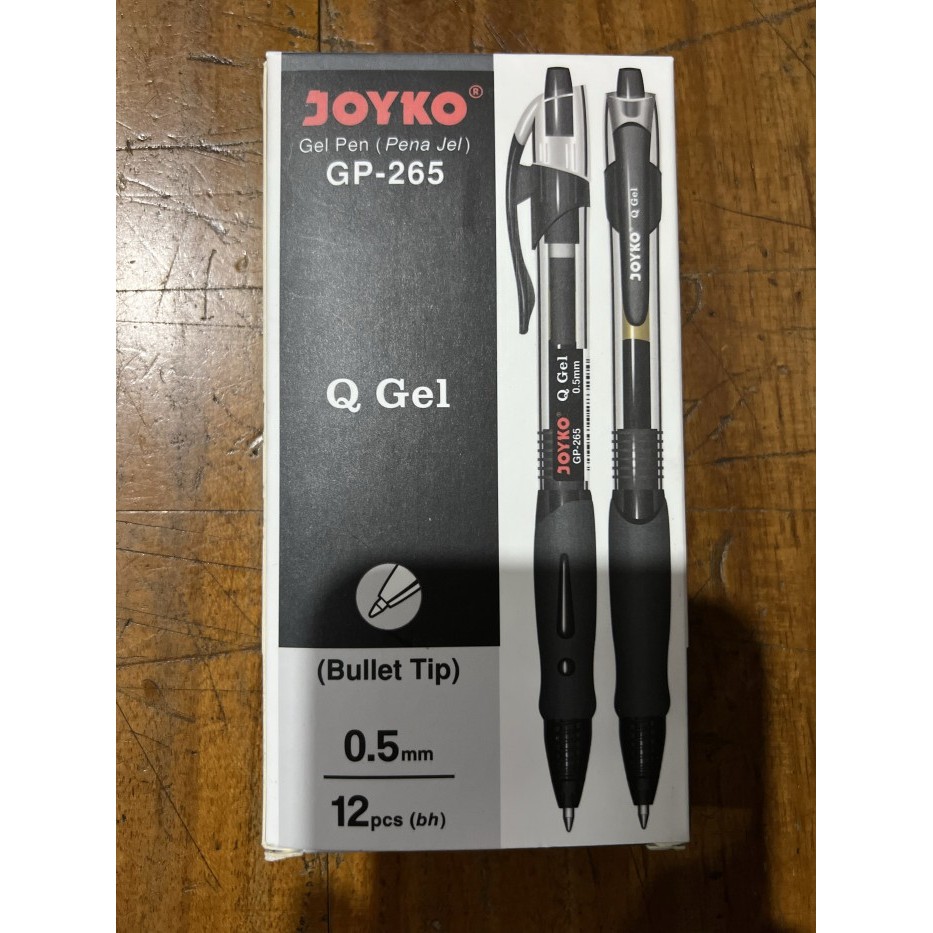 

[New] Pulpen / Gel Pen / Pena Joyko GP-265 / Q Gel / 0.5 mm / 1 BOX 12 PCS - Hitam