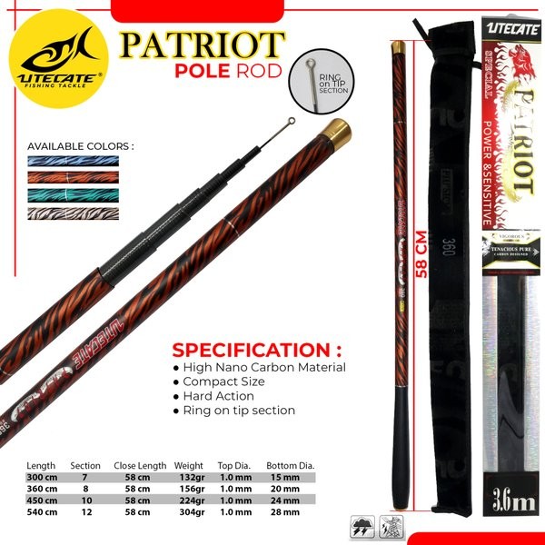 Joran tegek pole carbon hard UTC patriot 300 cm