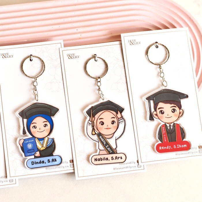 

CHIBI Keychain - Hadiah Wisuda Graduation Gift Custom Gantungan Kunci - Minimal 10pcs