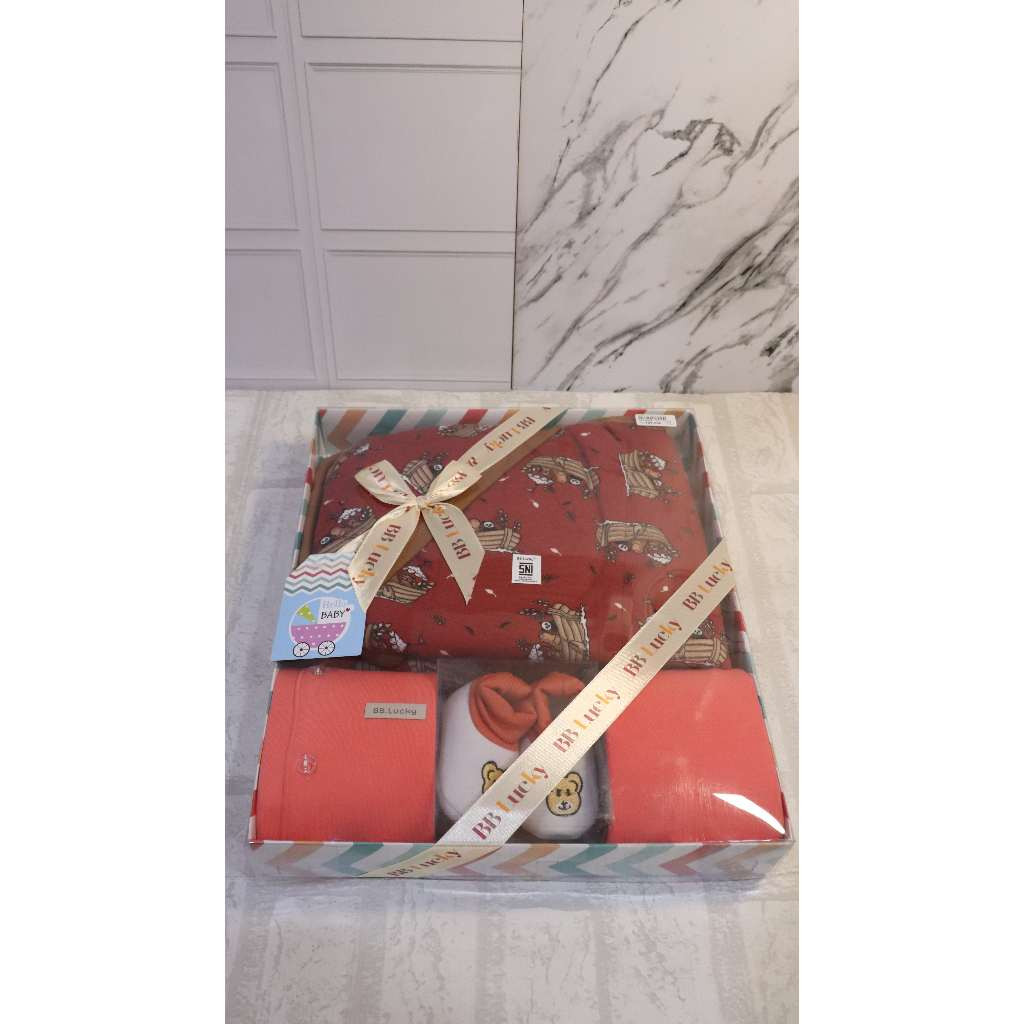 BB Lucky - Baby Set Hello Blanket - Paket Kado Bayi Baju Set Box Baju Bayi Newborn SNI