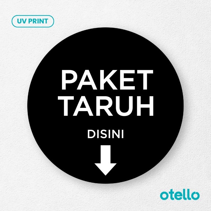 

Paket Taruh Disini Signage Acrylic Sign Board Akrilik Papan Sticker - Bulat Hitam, 15 cm