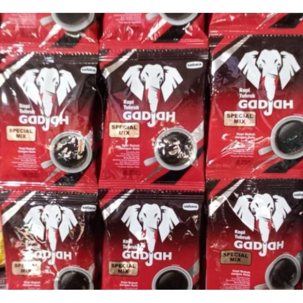 

Gajah kopi tubruk manis kopi+gula 10 sachet