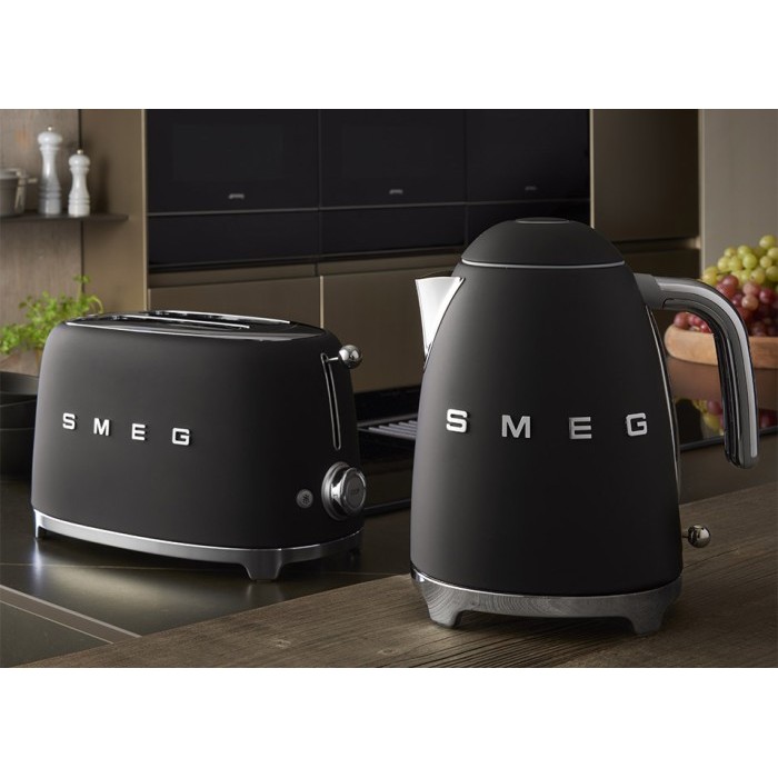 SMEG TOASTER 2 SLICE & KETTLE MATTE BLACK - PEMANAS AIR - KETTLE