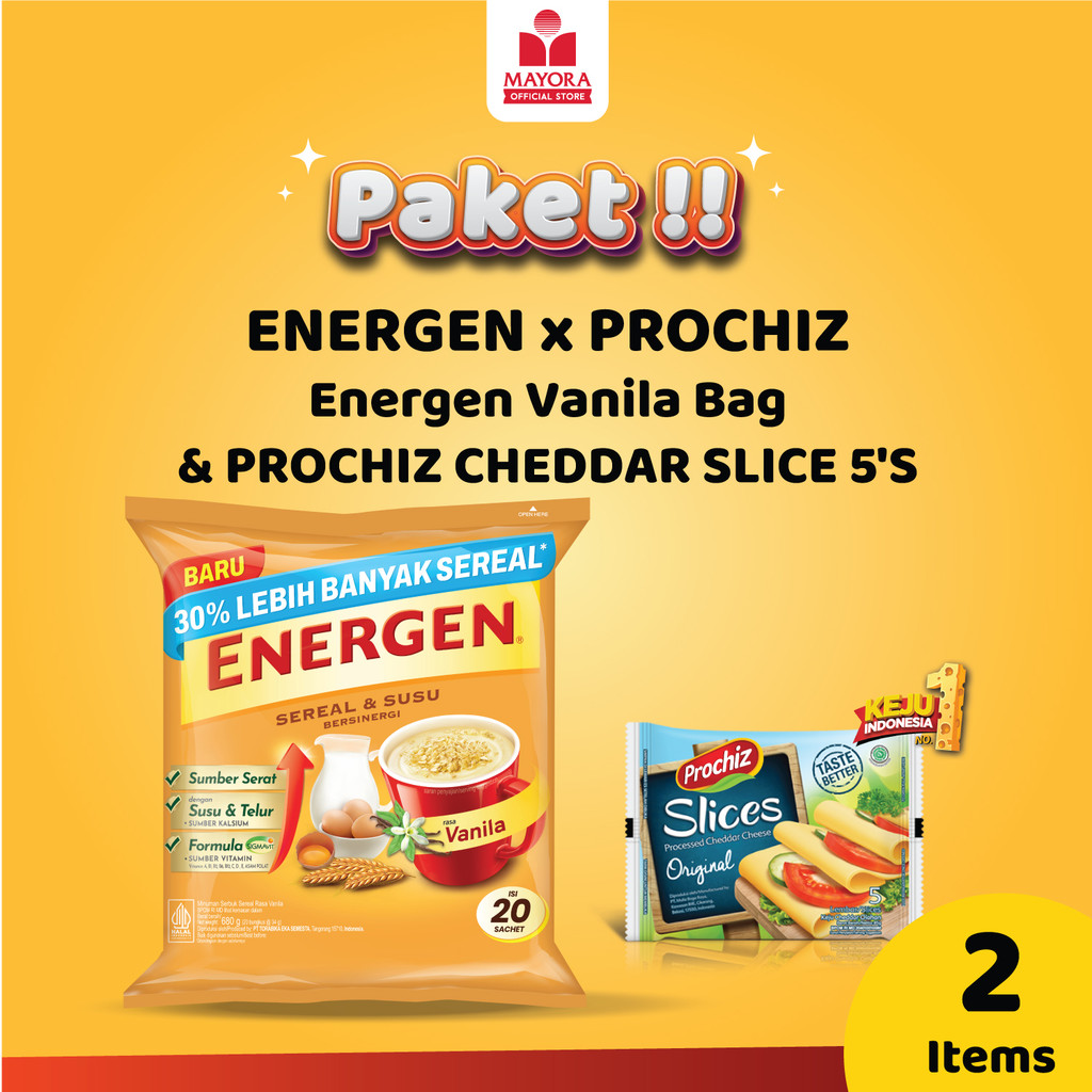 

ENERGEN x PROCHIZ Energen Vanila Bag & PROCHIZ CHEDDAR SLICE 5'S
