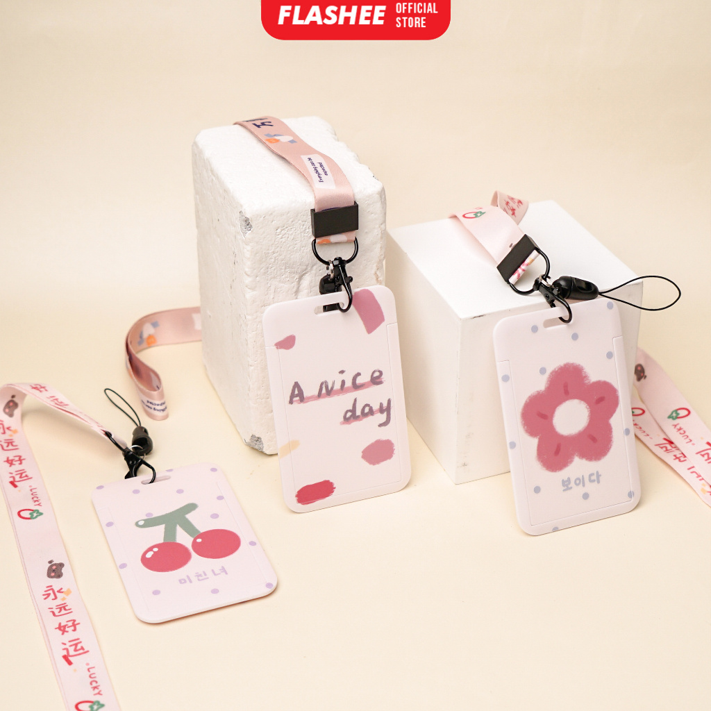 

Flashee ID Card Holder Kawai Korea Lucu Lanyard Photocard Gantungan Kartu Motif Baru Gaya Korea Flashee Name Tag COD