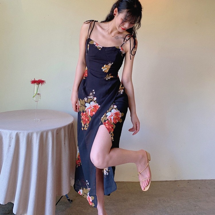 BEST SALE EMITA BLOOM DRESS HITAM WANITA PARTY DRESS WANITA KEKINIAN LONG DRESS PRESS BODY SEXY