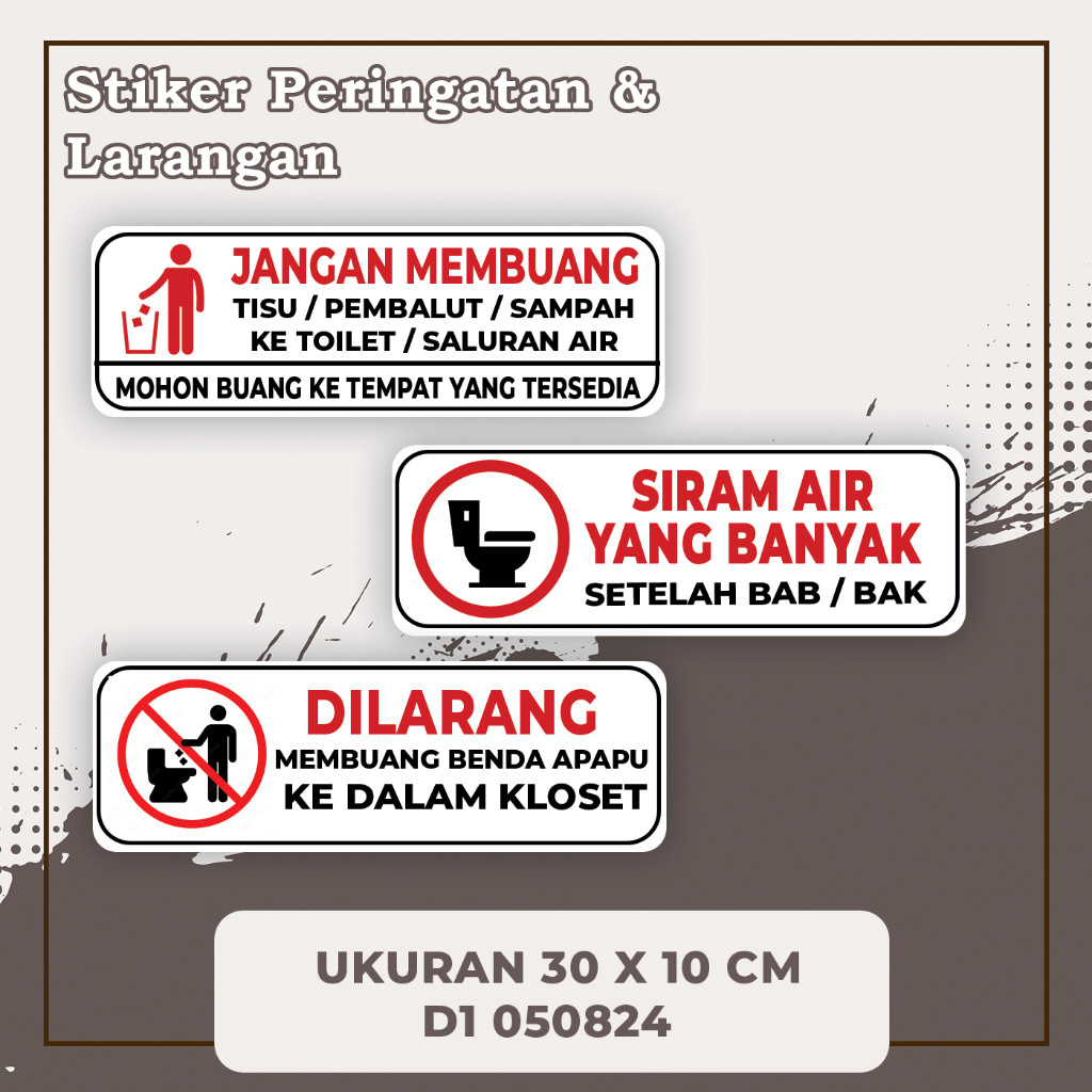 

Stiker Jangan Membuang Sampah Pada Saluran Air multi Sticker