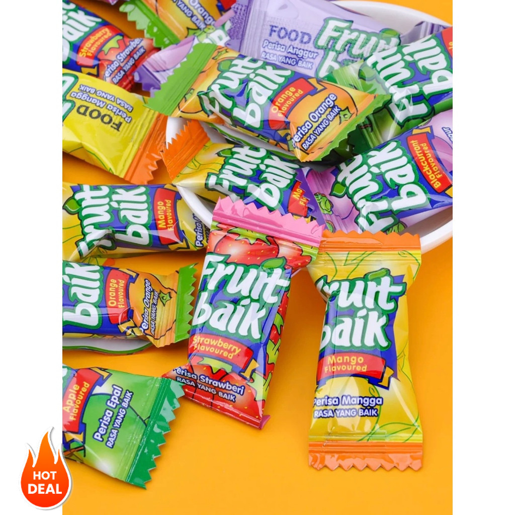 

[Kutek peel off halal]LIANGGUI Buah Anggur Mangga Jeruk Strawberry Apel 108gPermen Lunak Rasa Mangga/Mango Fruit Candy Mango Flavoured Candy Orange and Strawberry Fudge Candy Carno Fudge Jelly Aneka Rasa