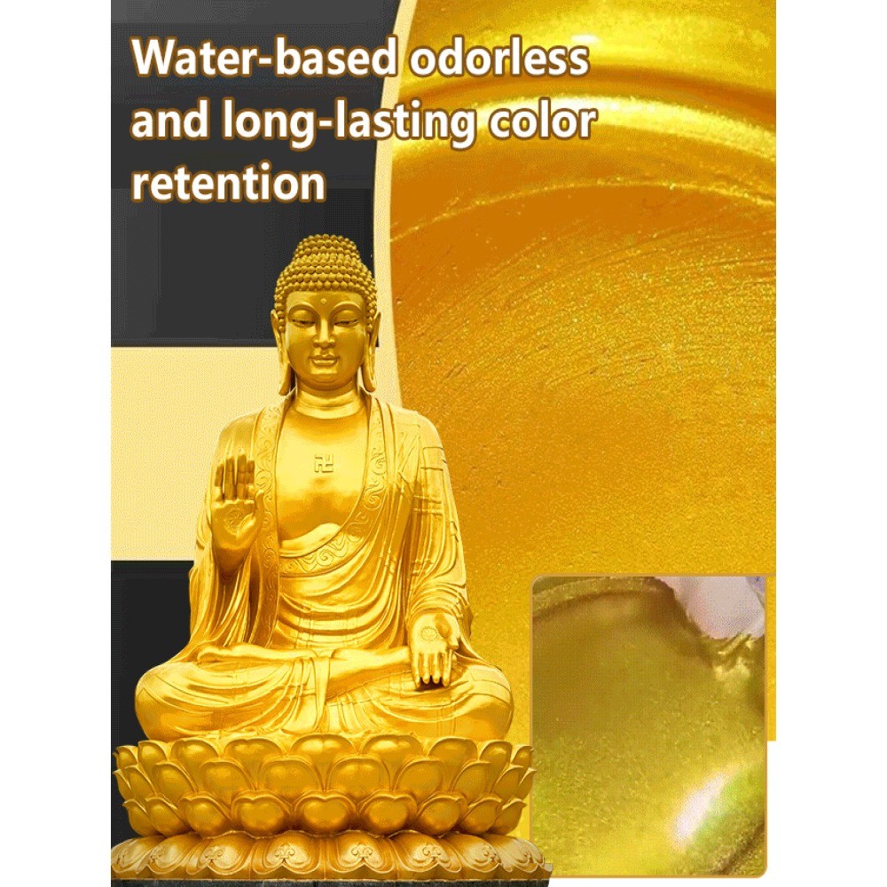 100g Cat Kayu dan Besi Emas / Neo Alkycoat Royal Gold / Cat Emas / Cat Gold Paint/ Air Cat Kayu Gold