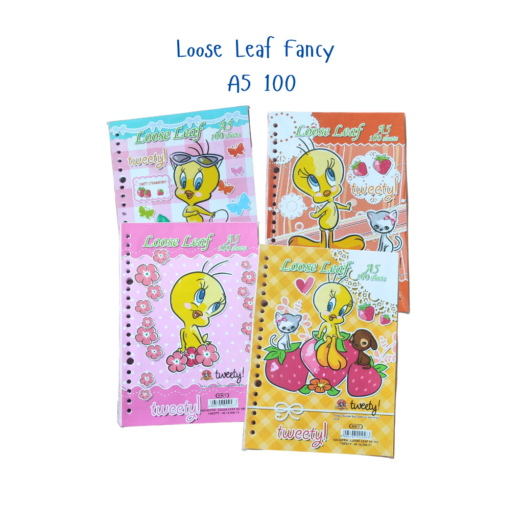 

Loose Leaf Fancy KIKY A5 100 Lembar Isi Kertas Binder Berwarna SHESB