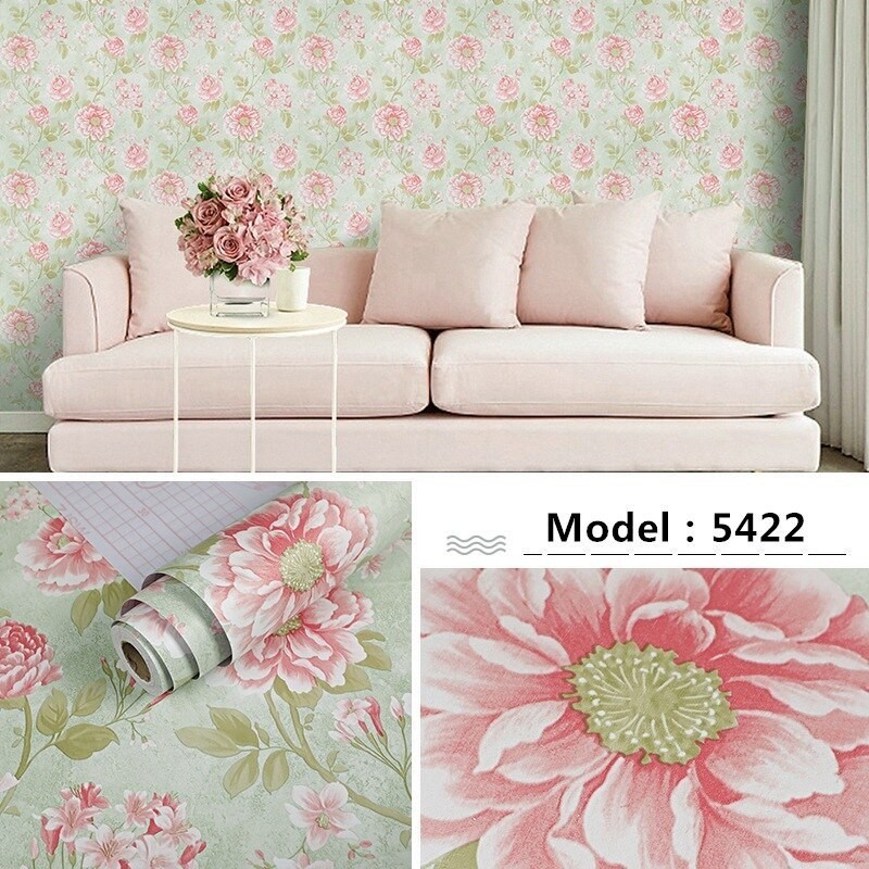 Wallpaper Dinding Hijau Bunga 45cm x 10m Wallpaper Stiker Dinding Wallpaper Dinding Dekorasi