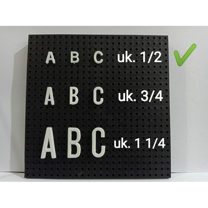 

Huruf Plastik Movitex | Data Text | Data Graph ( A s/d Z Uk 1/2 Inch )