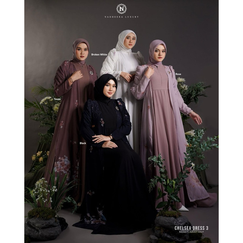CHELSEA DRESS SERI 3 GAMIS MEWAH NADHEERA LUXURY Nadheera Luxury demak