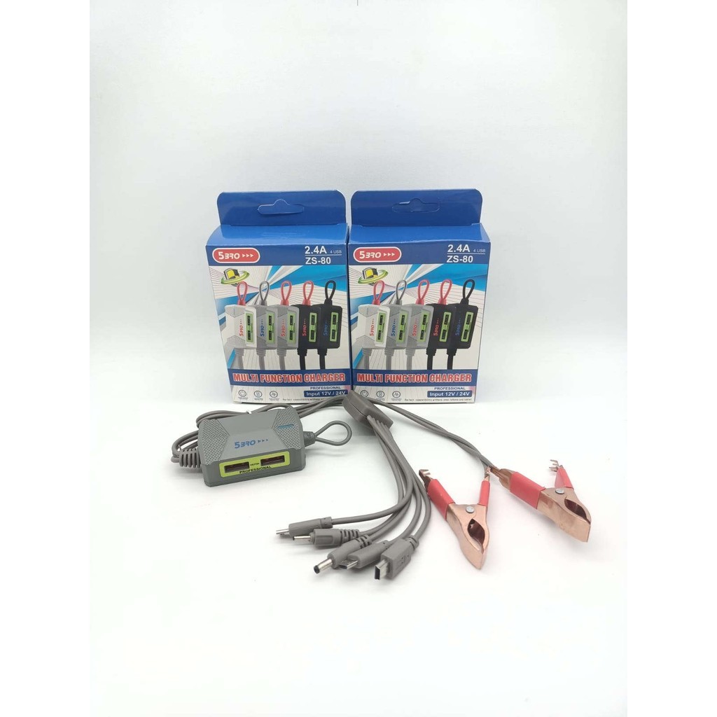 CHARGER / TC AKI 5BRO ZS-80 2.4A WITH 4 PORT USB