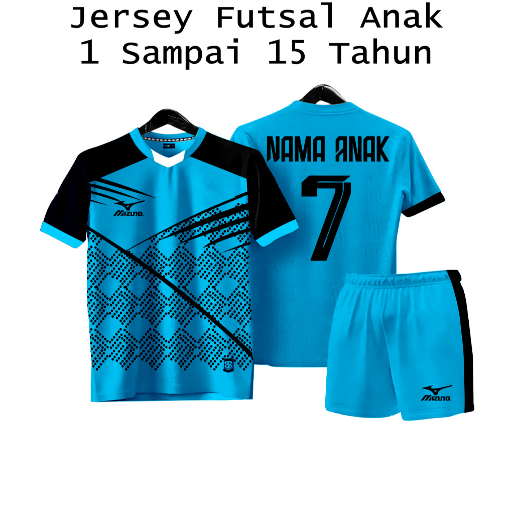Baju Bola Sablon Nama + Nomor Jersey Futsal Custom Anak Anak Jersey Bola Custom Nama Anak S02