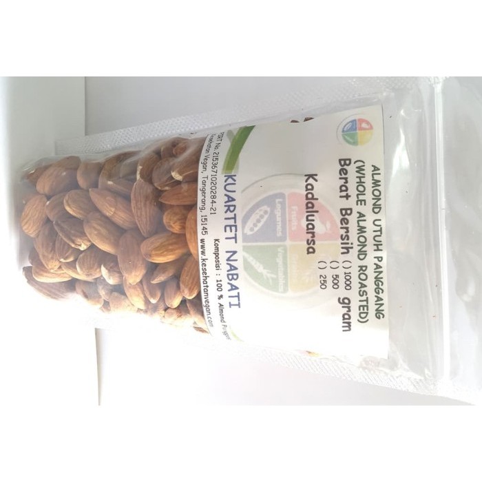 

[Best Seller] 250gram ALMOND PANGGANG TAWAR Kupas (Roasted Almond Plain)